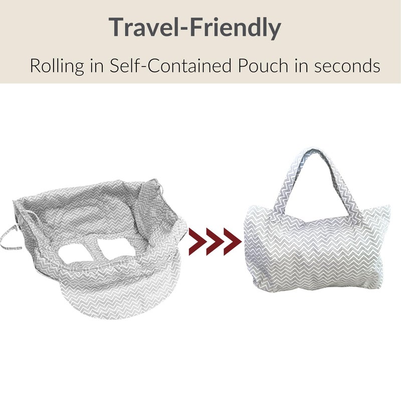 PandaEar Shopping Cart Cover for Baby, 2-in-1 Grocery Cart Seat Cover & Baby Highchair Cover for Infant, Toddler -Grey - Image 4